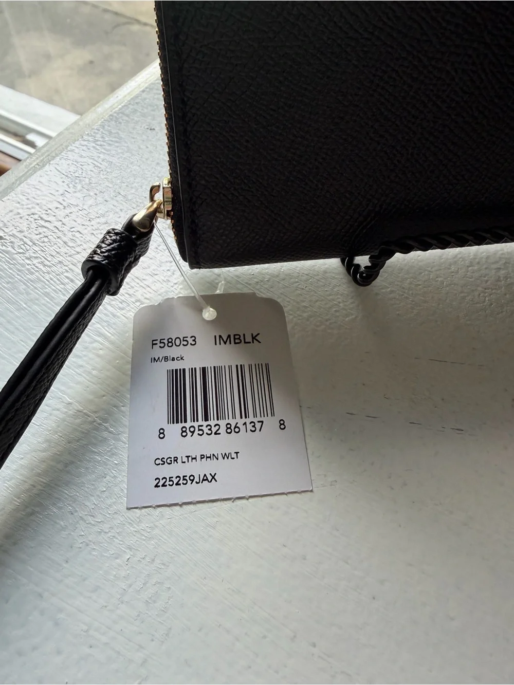 COACH NWT Black Leather Phone Wallet